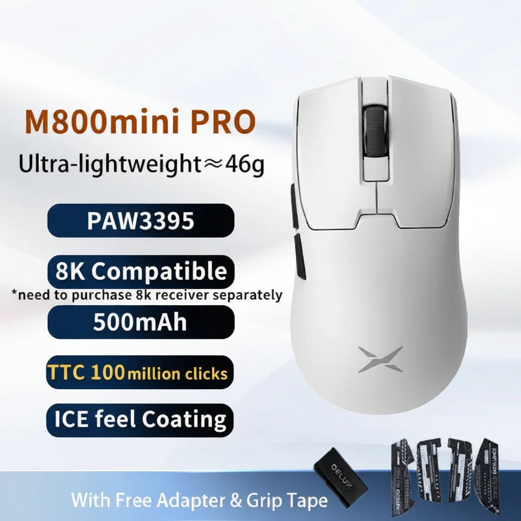 46g Ultra-Lightweight Wireless Gaming Mouse with 1KHz Polling Rate