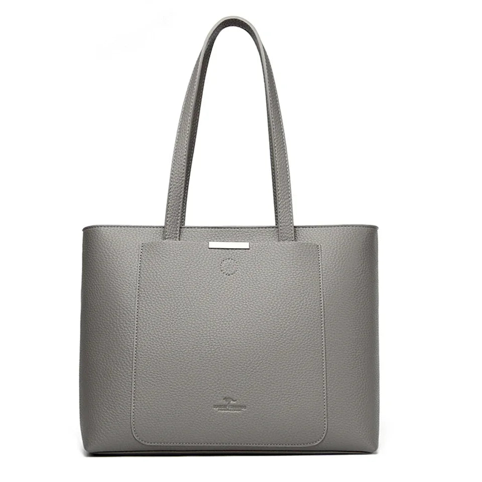 Genuine Brand Soft Pu Leather Hand Bags Big Handbags Women Shoulder Bags for Laptop Luxury Designer Tote Shopping Top Handle Bag