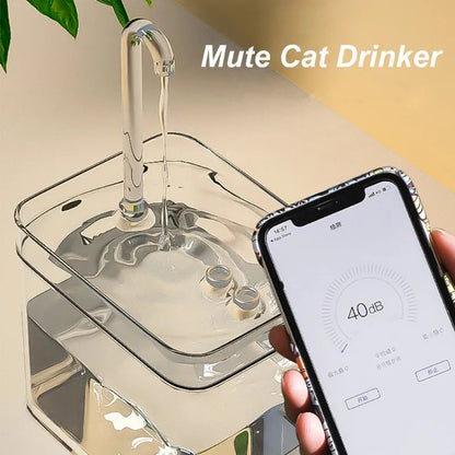 Transparent Automatic Cat Water Fountain with Filter