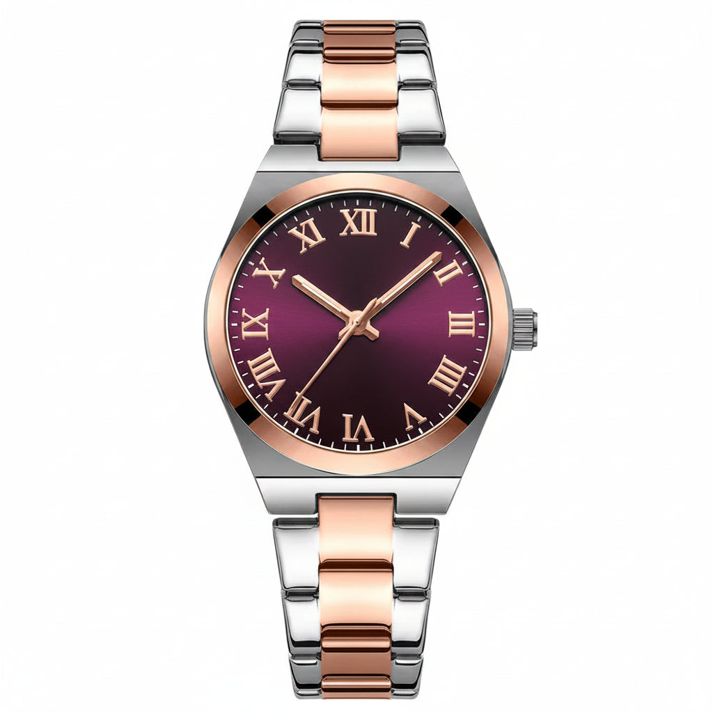 Luxury Stainless Steel Analog Quartz Wrist Watch with Date Display & Water Resistance