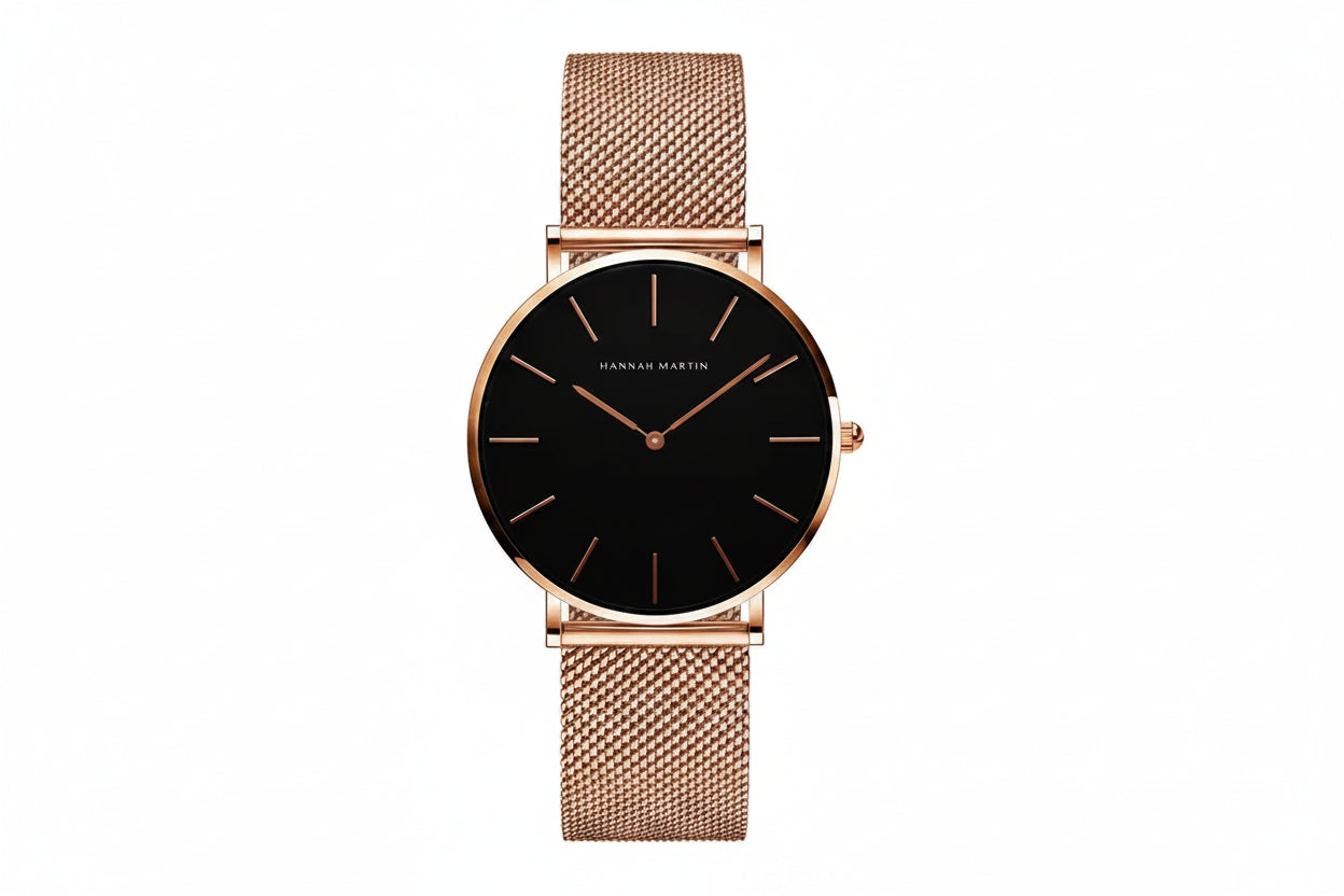 Premium Rose Gold Quartz Stainless Steel Watch