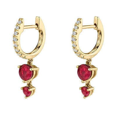 Stainless Steel Flower Dangle Earrings with Sparkling Zircon