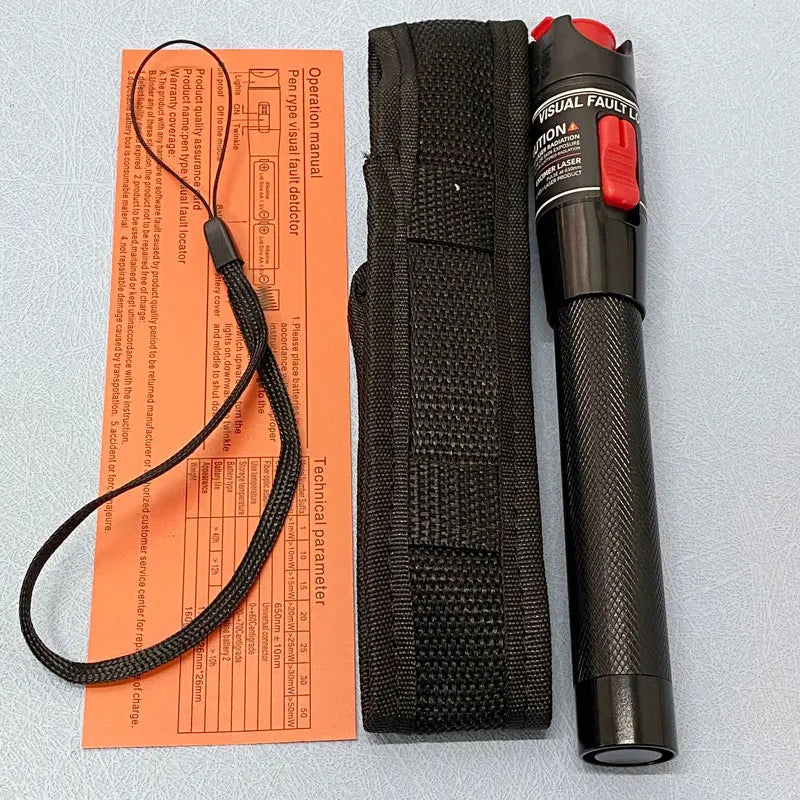FTTH Optical Fiber Visual Fault Locator VFL Tester with SC/FC/ST Connector Support 1-80mW