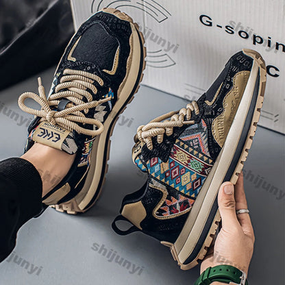 Embroidered Breathable Casual Platform Sneakers
