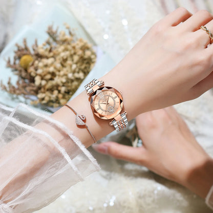 Luxury Stainless Steel Fashion Watch with Quartz Movement, Date Display & Water Resistance
