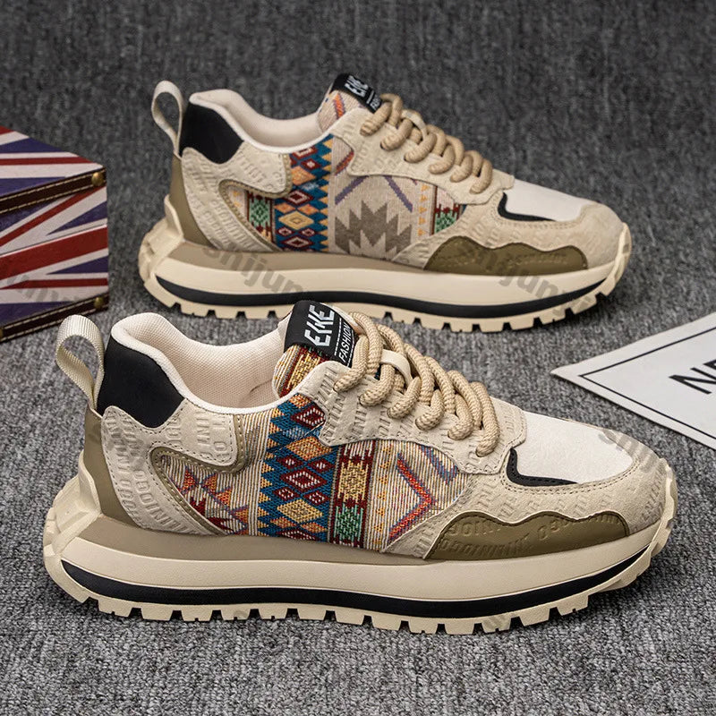 Embroidered Breathable Casual Platform Sneakers