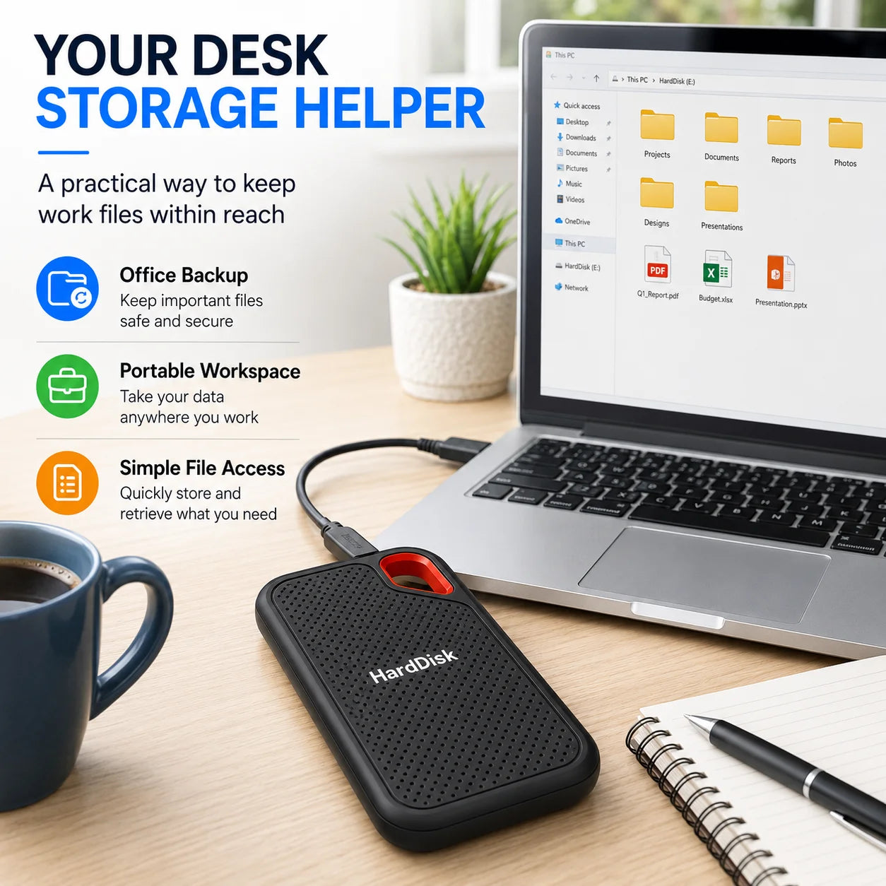 Portable External SSD USB Type-C High-Speed Storage Drive