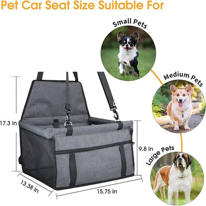 Foldable Pet Car Seat with Safety Harness