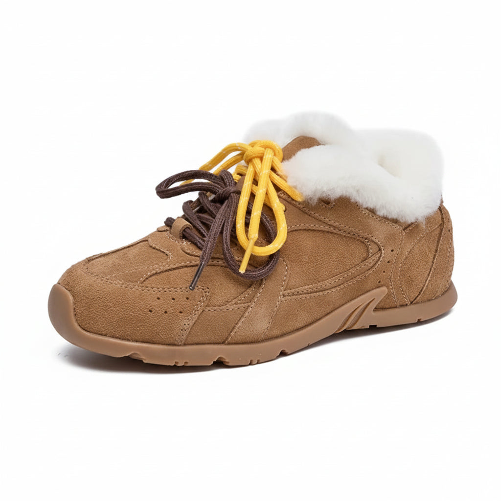 Genuine Leather Retro Trainer Sneakers