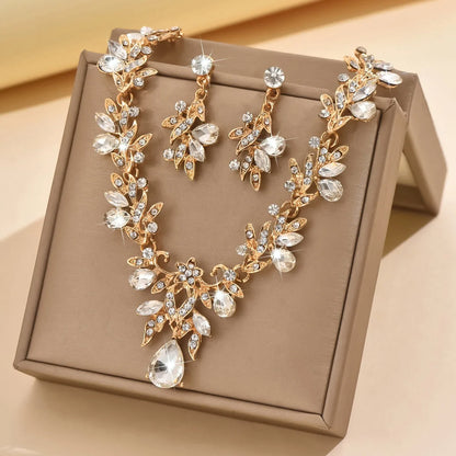 3-Piece Water Drop Choker Necklace & Earrings Jewelry Set for Women