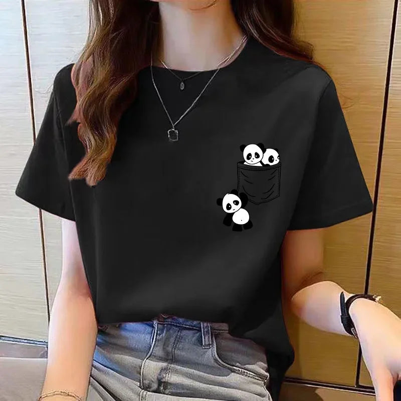 Panda Graphic Pocket Short Sleeve T-Shirt