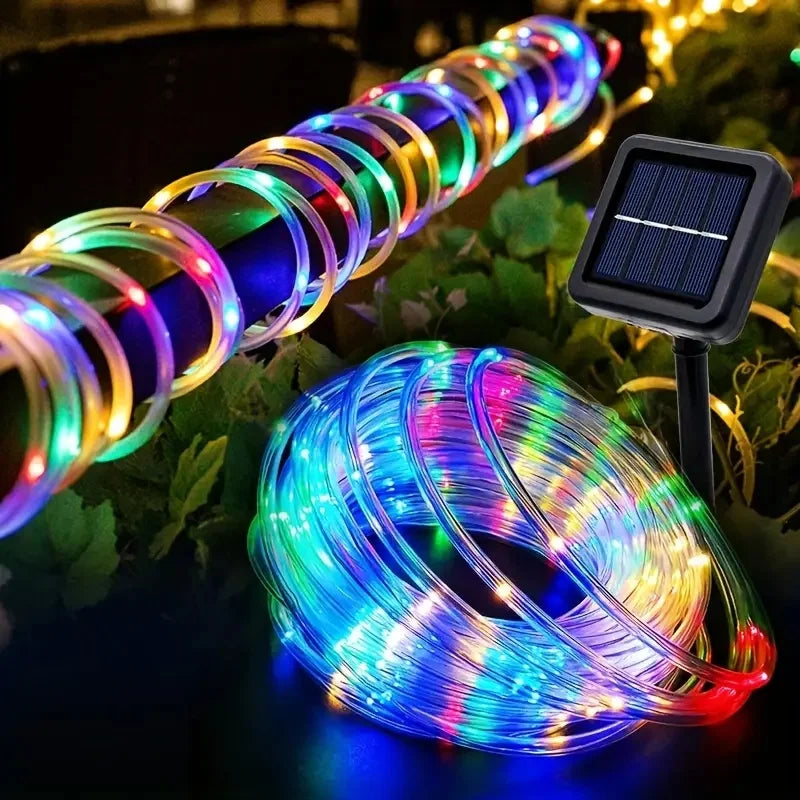Solar LED Rope String Lights for Outdoor