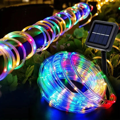 Solar LED Rope String Lights for Outdoor