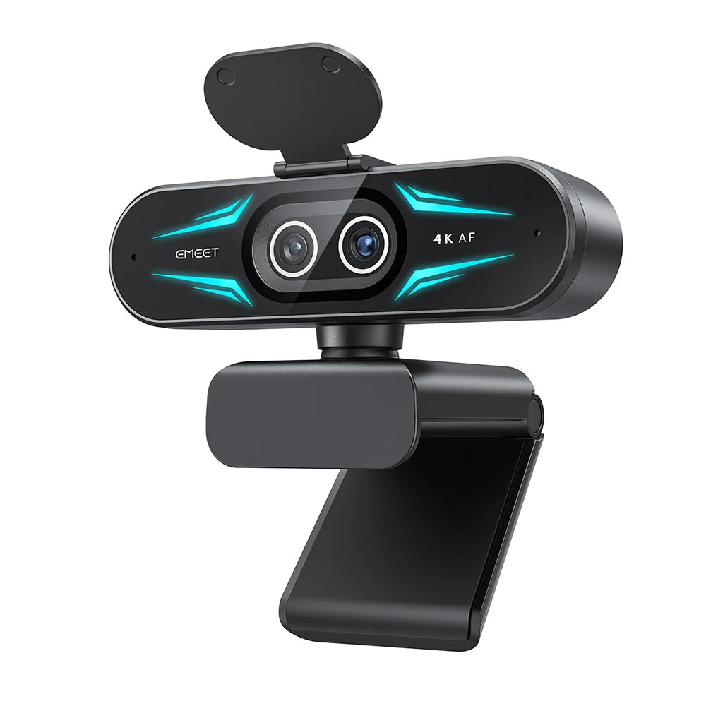4K Dual-Lens USB Webcam with RGB Light
