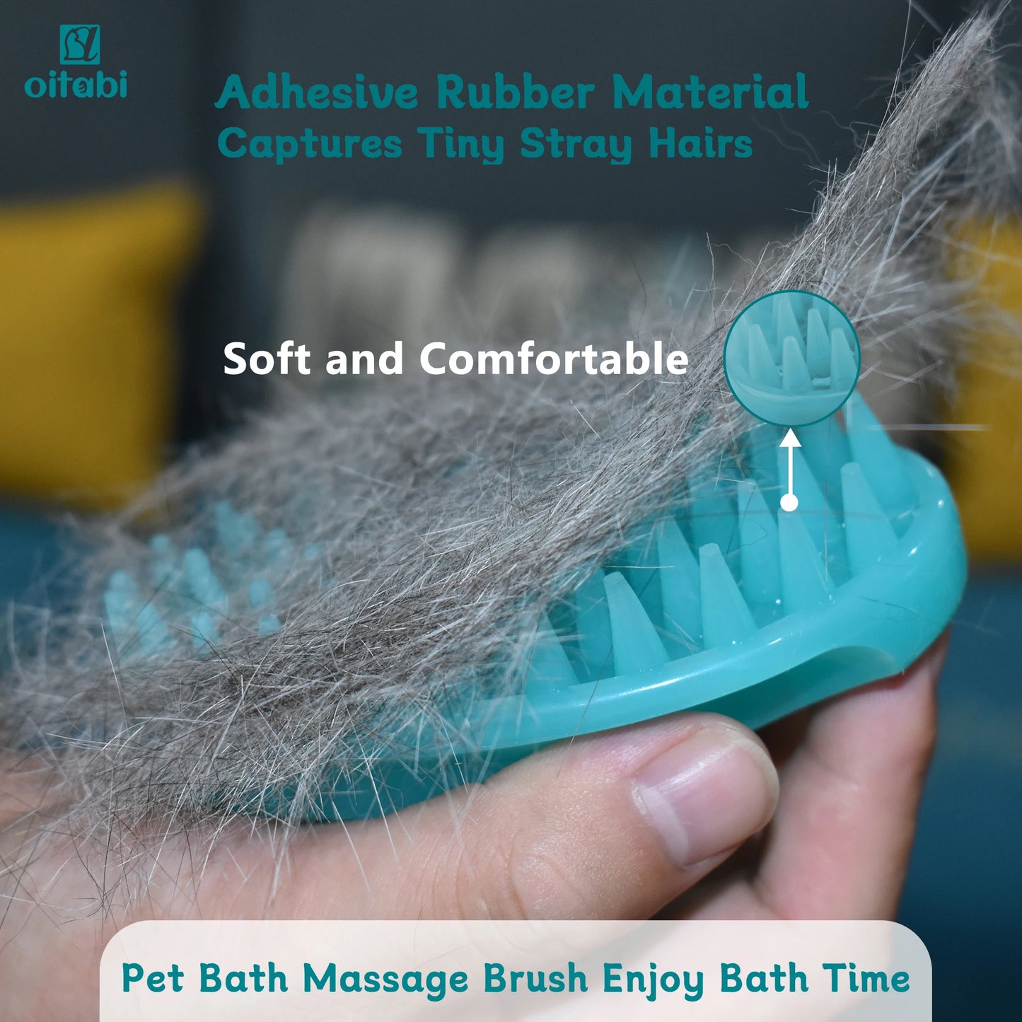 Soft Rubber Pet Grooming & Massage Brush