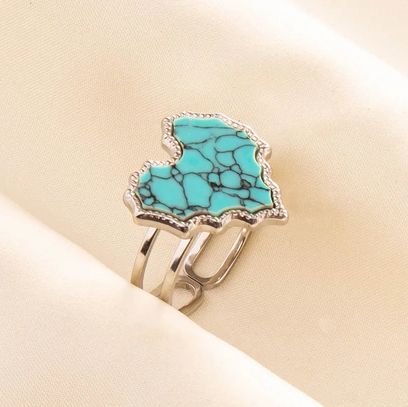 Bohemian Turquoise Gemstone Adjustable Ring for Women
