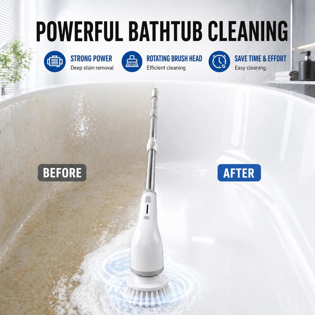 Cordless Electric Spin Scrubber with 8 Brush Heads