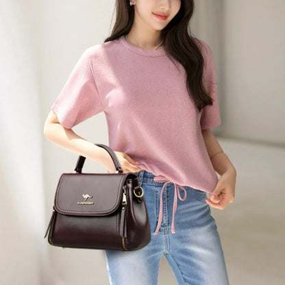 High Quality Soft Leather Tote Bag Fashion New Solid Ladies Purses and Handbags Large Capacity Shoulder Croosbody Bag for Women