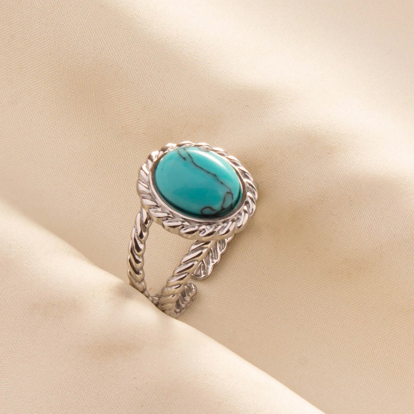 Bohemian Turquoise Gemstone Adjustable Ring for Women