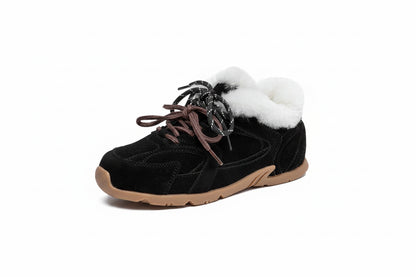 Genuine Leather Retro Trainer Sneakers