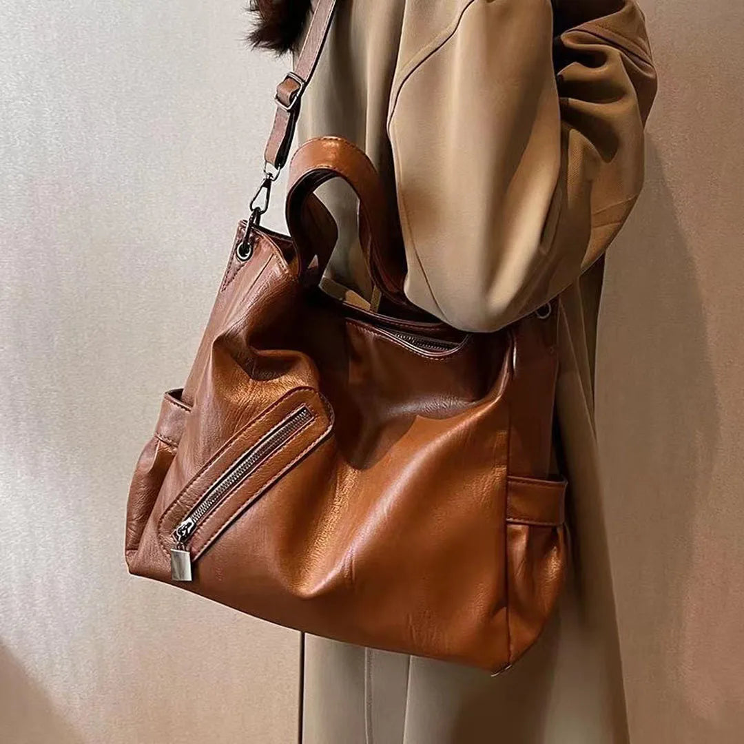 New Large Capacity Shoulder Bag for Women's Fashion Versatile Texture Elegant Temperament Handbag Advanced Sensory Qintuote Bag