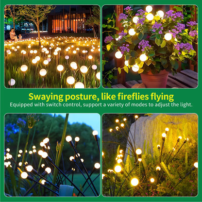 8-Head Solar Firefly Garden Lights