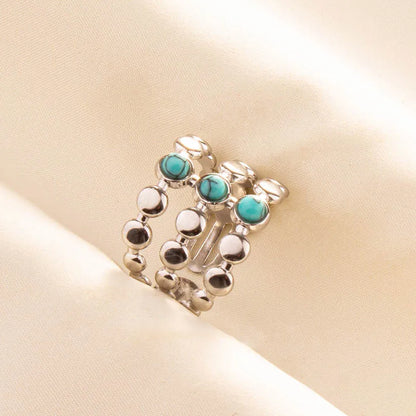 Bohemian Turquoise Gemstone Adjustable Ring for Women
