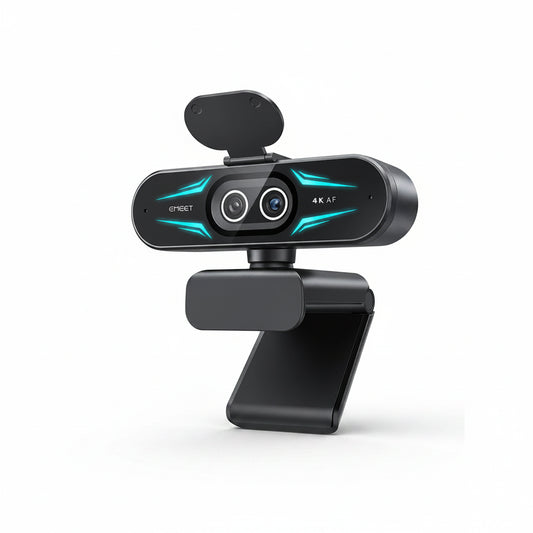 4K Dual-Lens USB Webcam with RGB Light