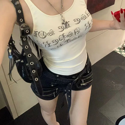 Low Rise Denim Shorts with Zipper Detail