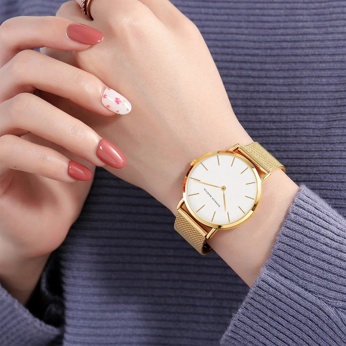 Premium Rose Gold Quartz Stainless Steel Watch
