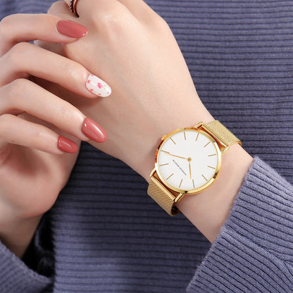 Premium Rose Gold Quartz Stainless Steel Watch