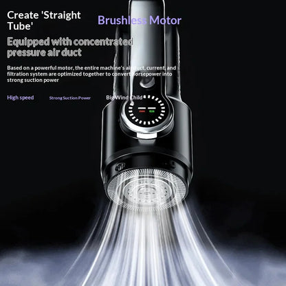 Wireless Handheld Car Vacuum Cleaner with High-Power Suction & One-Touch Dust Emptying