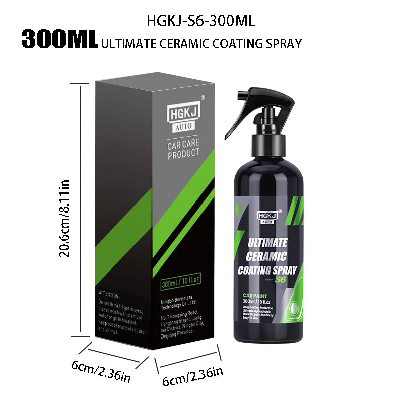 Ultimate Nano Ceramic Coating Spray with Super Hydrophobic Protection, High Gloss Shine & Paint Surface Enhancement