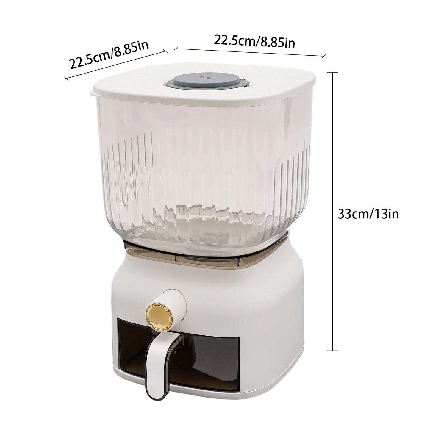 22lb Airtight Rice & Grain Storage Dispenser
