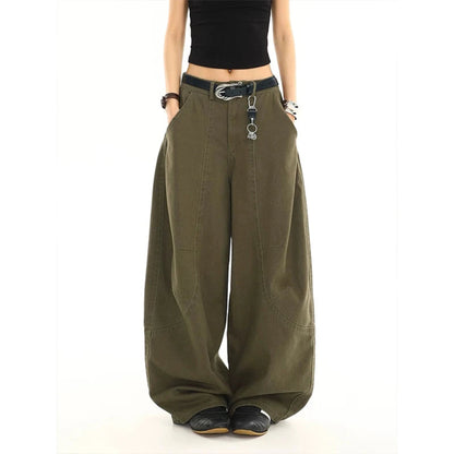 High-Waist Oversized Wide-Leg Denim Jeans with Relaxed Baggy Fit
