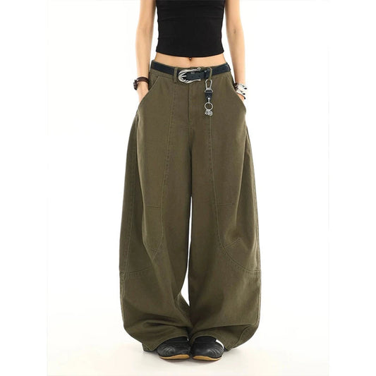 High-Waist Oversized Wide-Leg Denim Jeans with Relaxed Baggy Fit