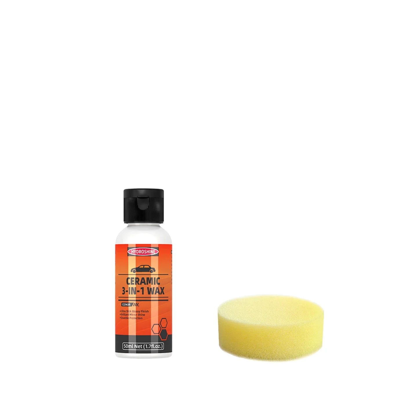 HydroShine 3-in-1 Ceramic Wax Coating with Waterless Wash, High Gloss & Long-Lasting Paint Protection