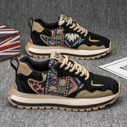 Embroidered Breathable Casual Platform Sneakers