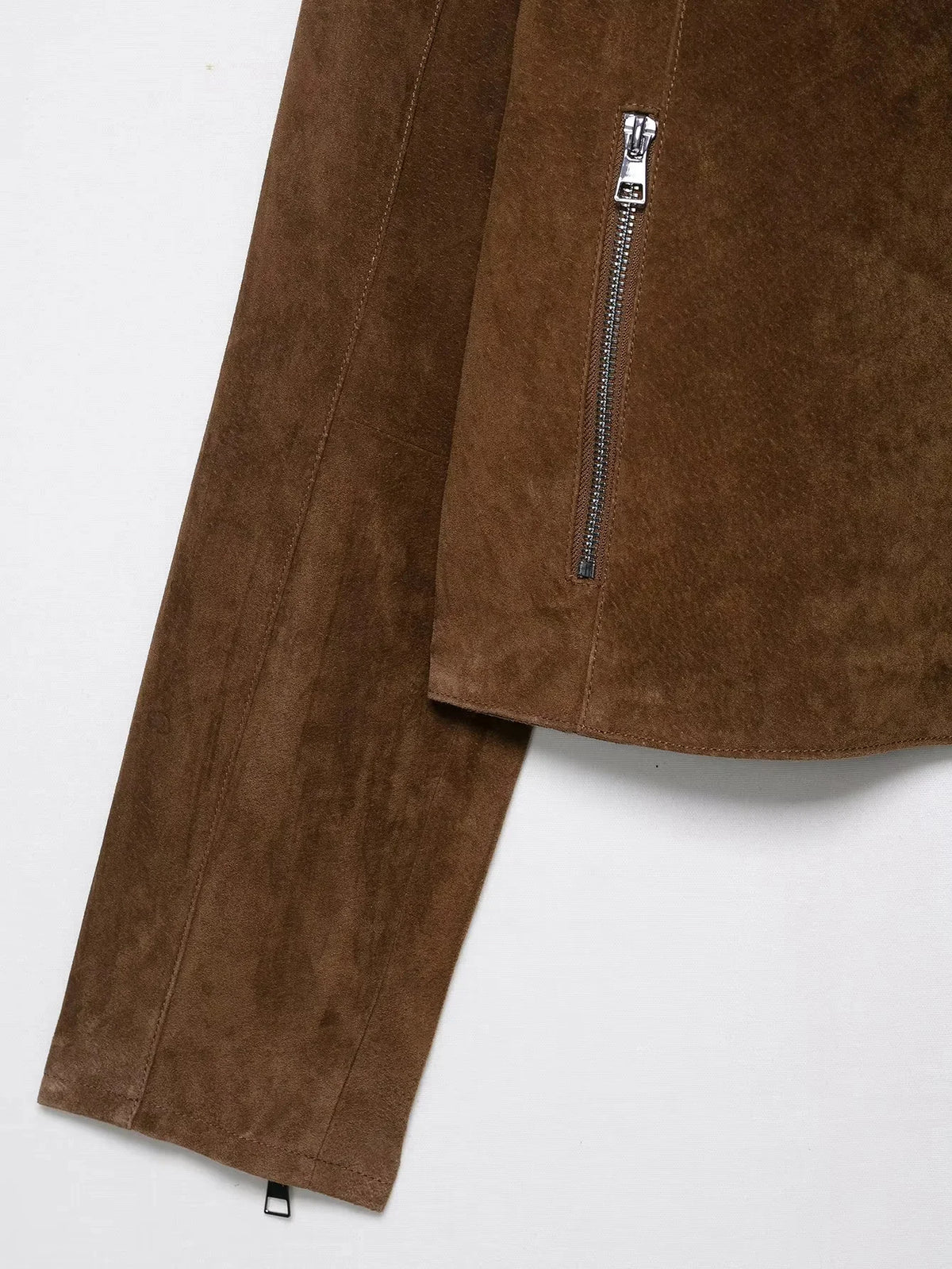 KONDALA 2025 Fall Winter Suede Zip Up Streetwear Women Jackets Fashion Casual Turndown Collar Brown Chic Elegant Ladies Jackets