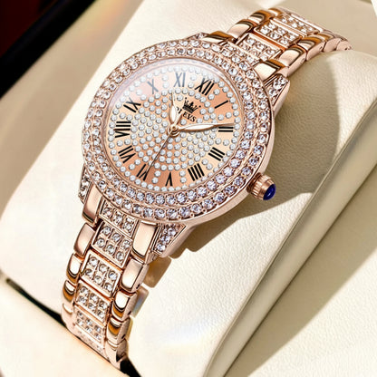 Luxury Roman Dial Quartz Diamond Watch