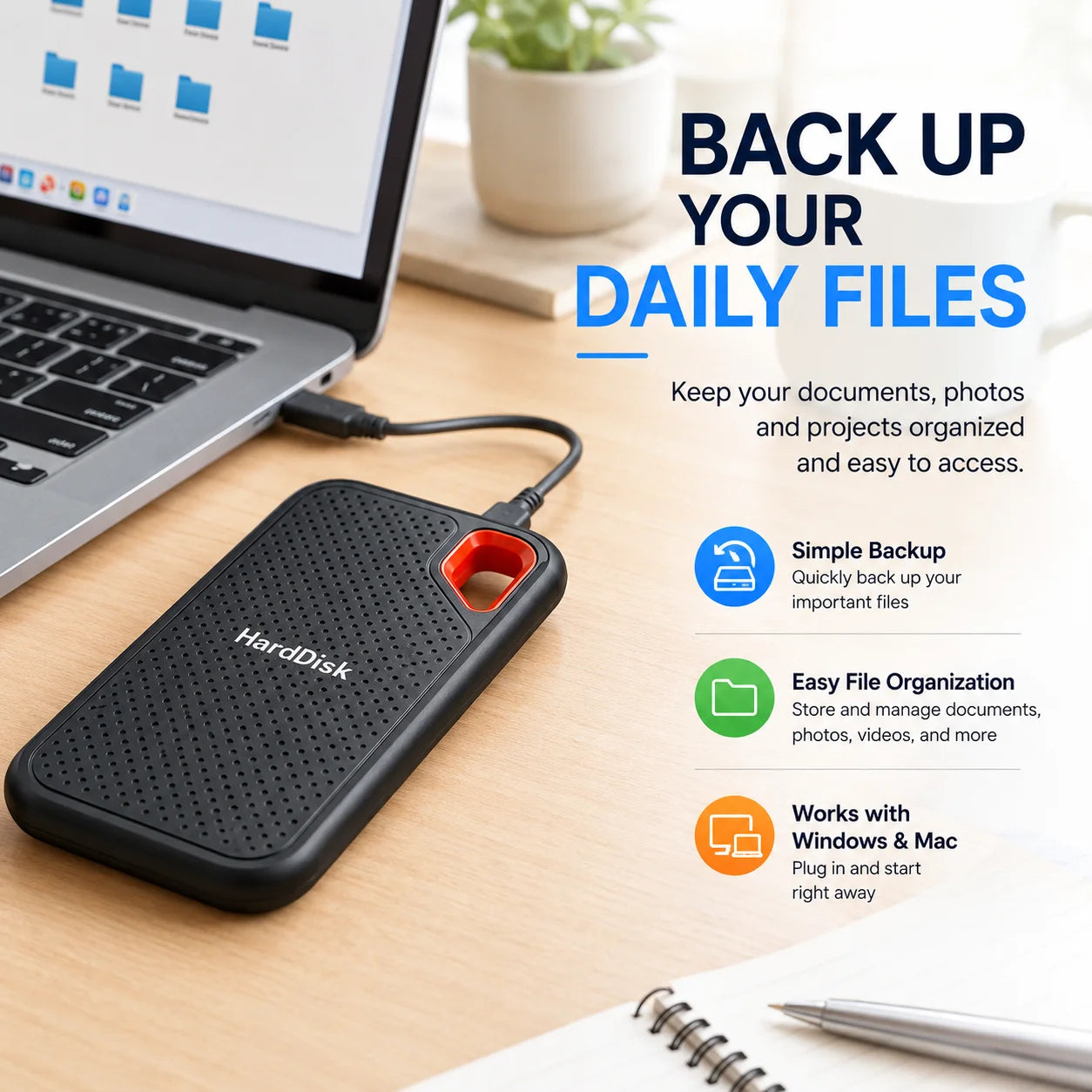 Portable External SSD USB Type-C High-Speed Storage Drive