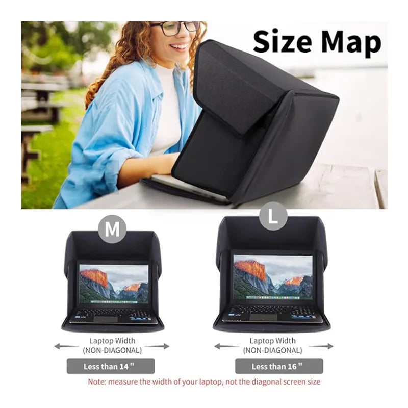 Portable Foldable Laptop Sun Shade Hood for 16 Inch Laptops