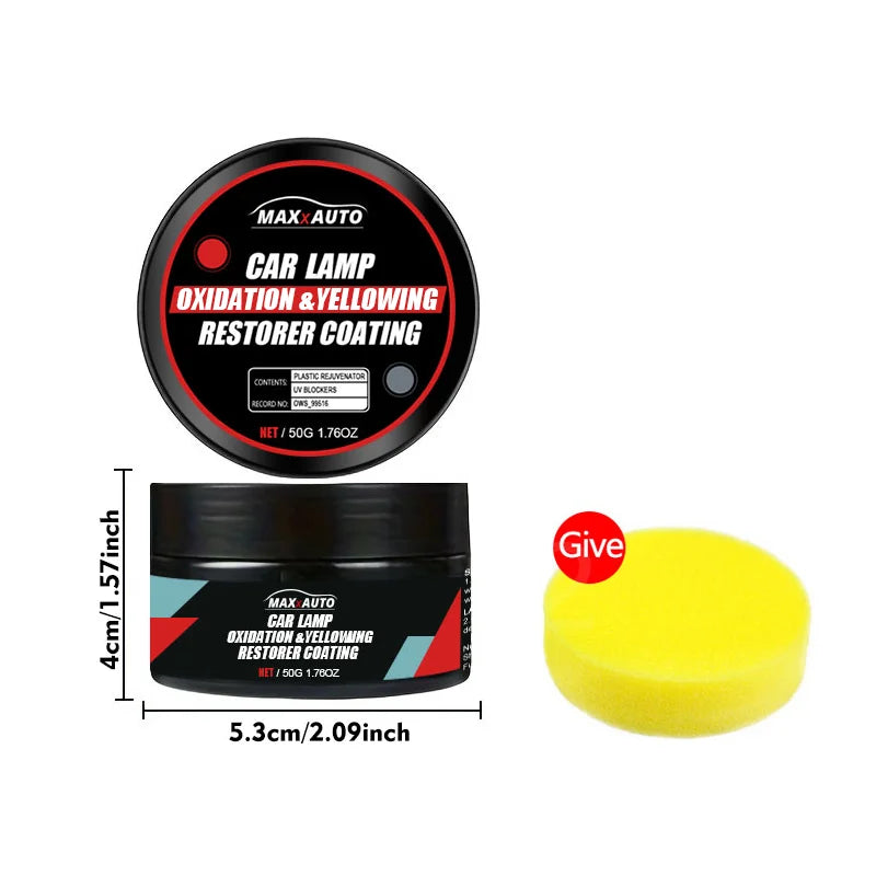 Car Headlight Restoration & Polishing Kit with Scratch Remover and Oxidation Cleaner
