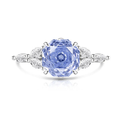 925 Sterling Silver Rose Cut Flower Branch Ring for Women