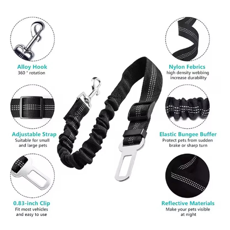 Elastic Dog Car Safety Seat Belt Leash