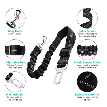Elastic Dog Car Safety Seat Belt Leash