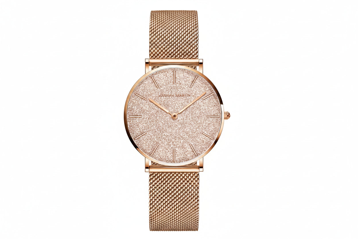 Premium Rose Gold Quartz Stainless Steel Watch