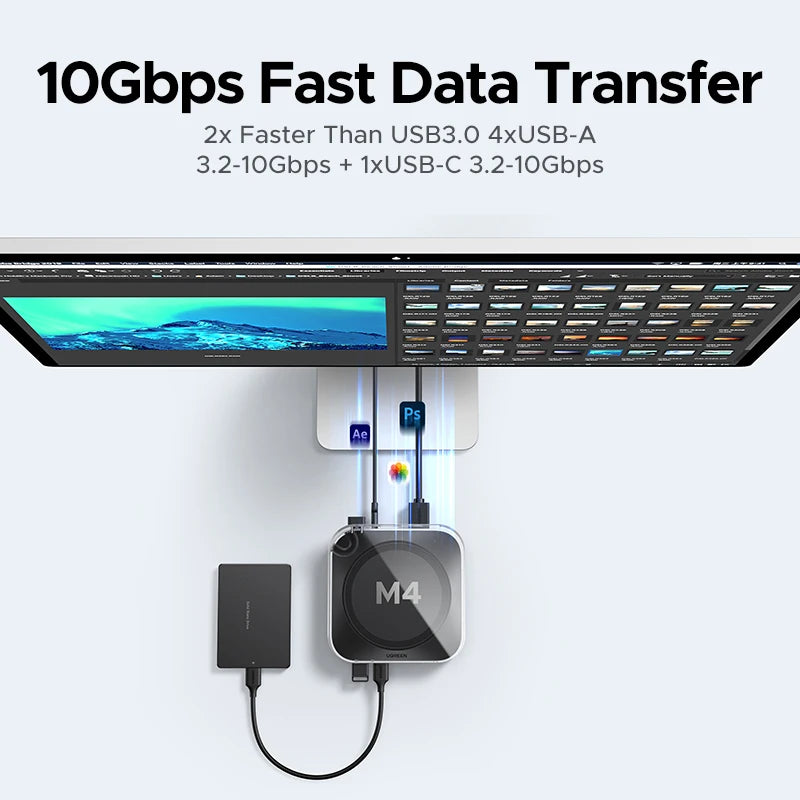 USB-C Docking Station with M.2 NVMe SSD Slot & 4K Display