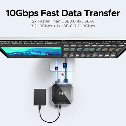 USB-C Docking Station with M.2 NVMe SSD Slot & 4K Display