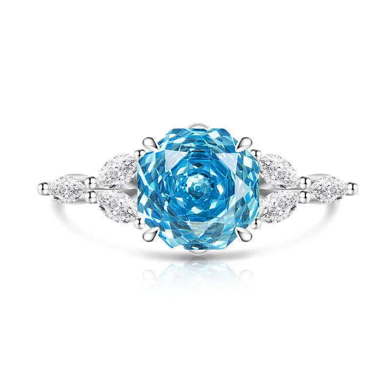 925 Sterling Silver Rose Cut Flower Branch Ring for Women